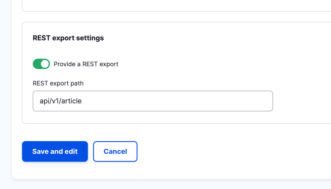 Add REST Export View